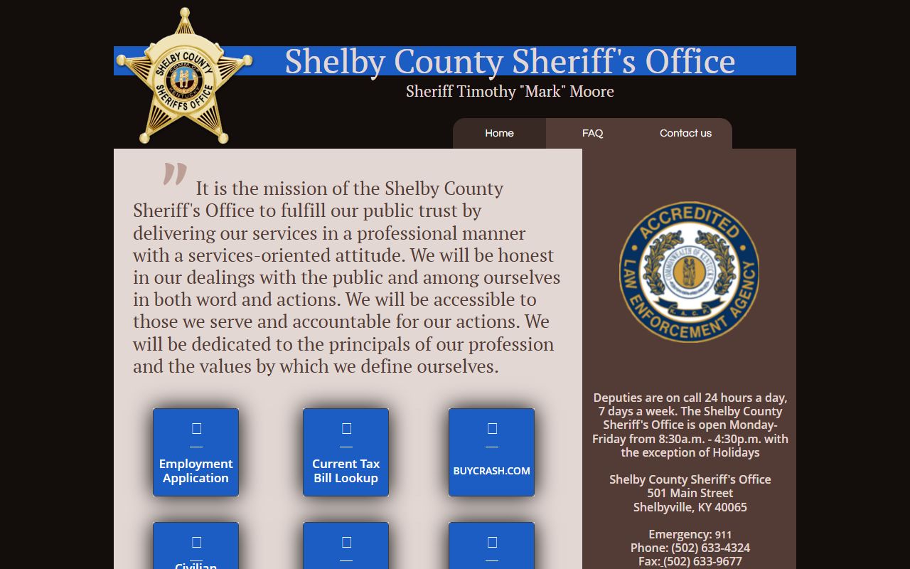 Shelby County arrest records and Sheriff website