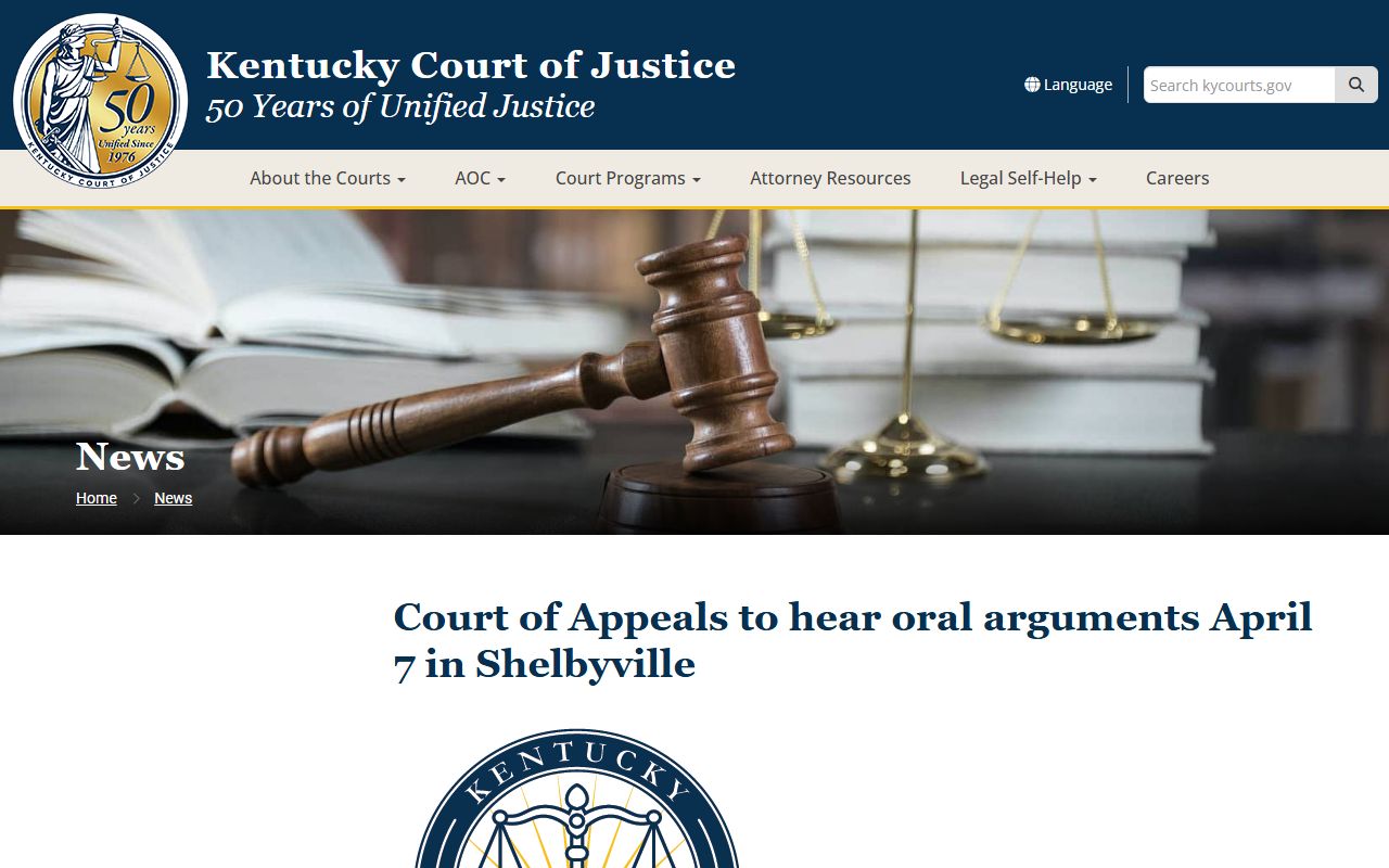 Shelby County court dockets and 2026 Court of Appeals oral arguments in Shelbyville