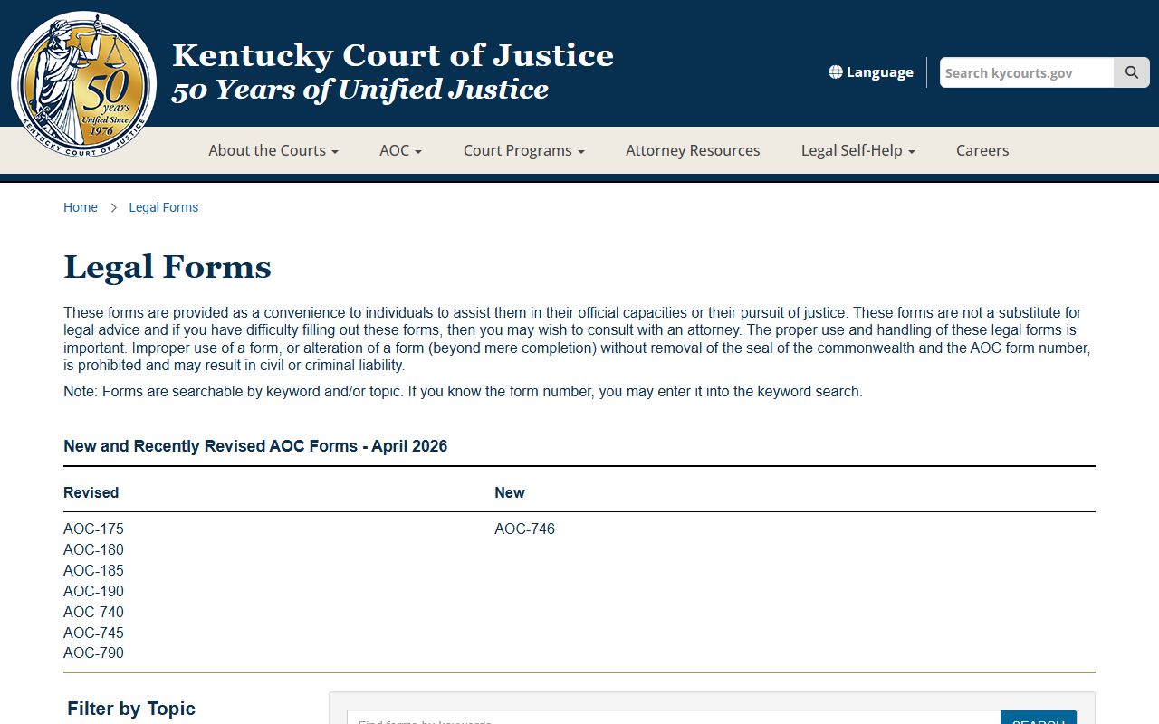 Shelby County court records legal forms filed in Kentucky courts