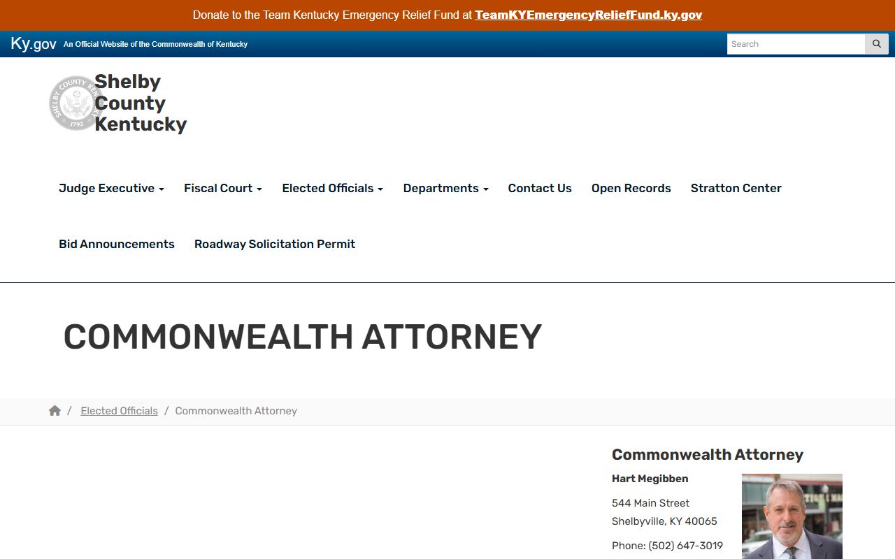 Shelby County criminal court records and Commonwealth Attorney office