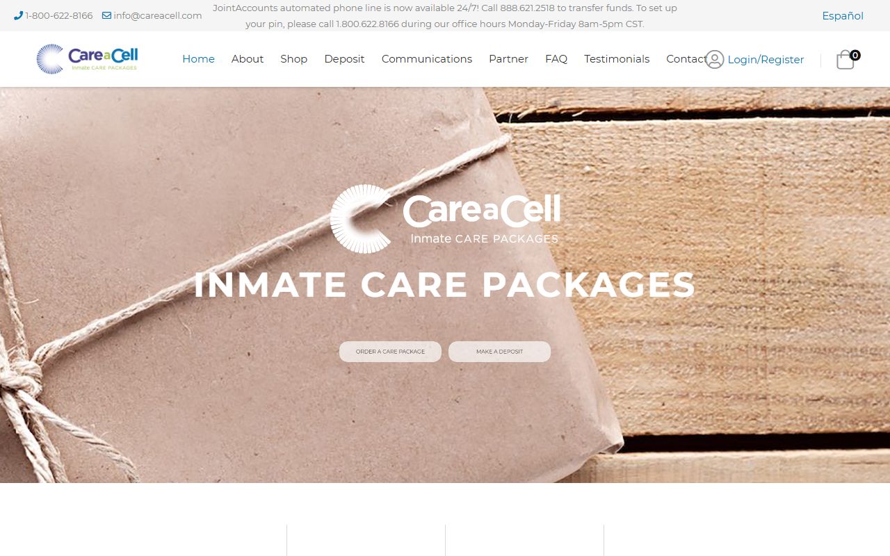 Shelby County inmate records CareaCell account and package portal