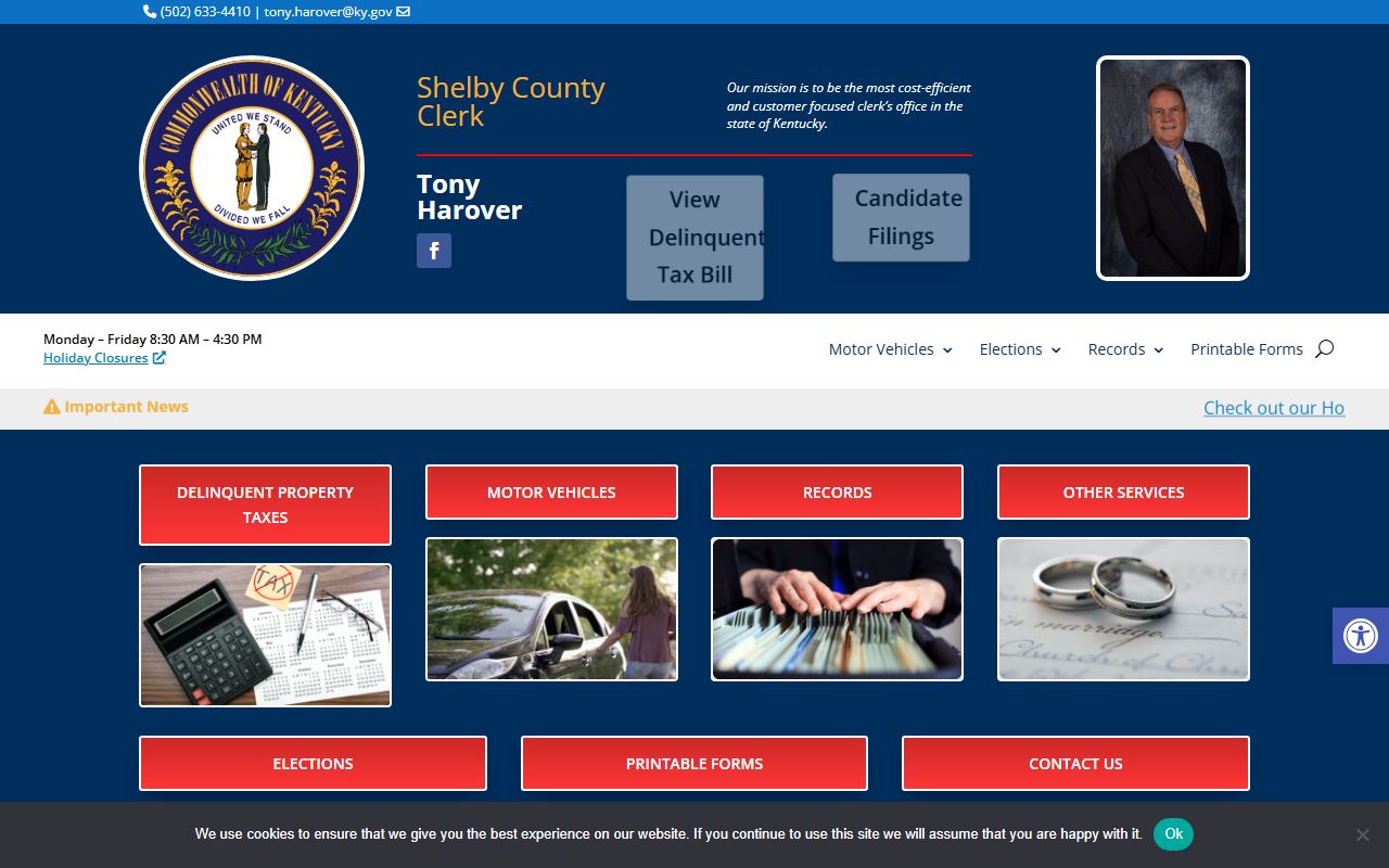 Shelby County marriage records County Clerk home page