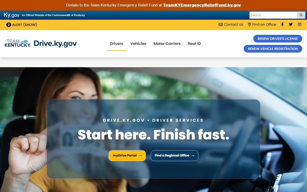 Shelby County traffic court records Kentucky driver services page